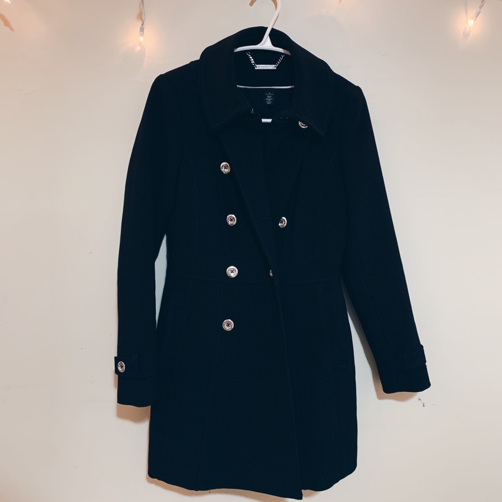 White House Black Market Black Trench Coat